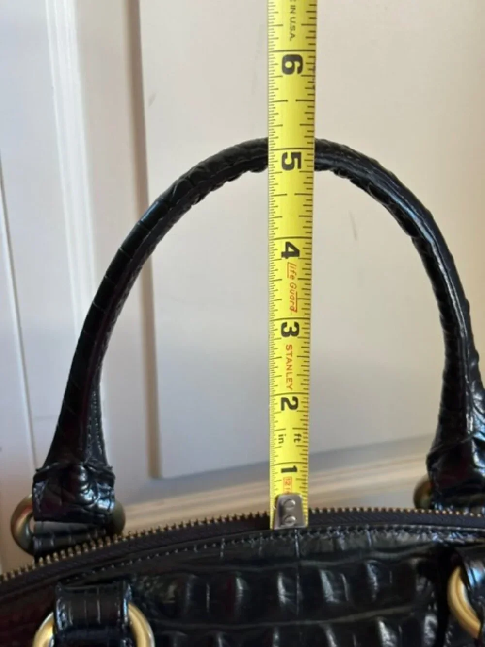 Brahmin Tyler Black Melbourne Leather Satchel